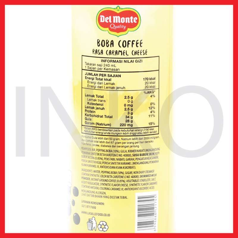Jual Del Monte Boba Coffee Rasa Caramel Cheese 240ml Online Januari 2021 Blibli