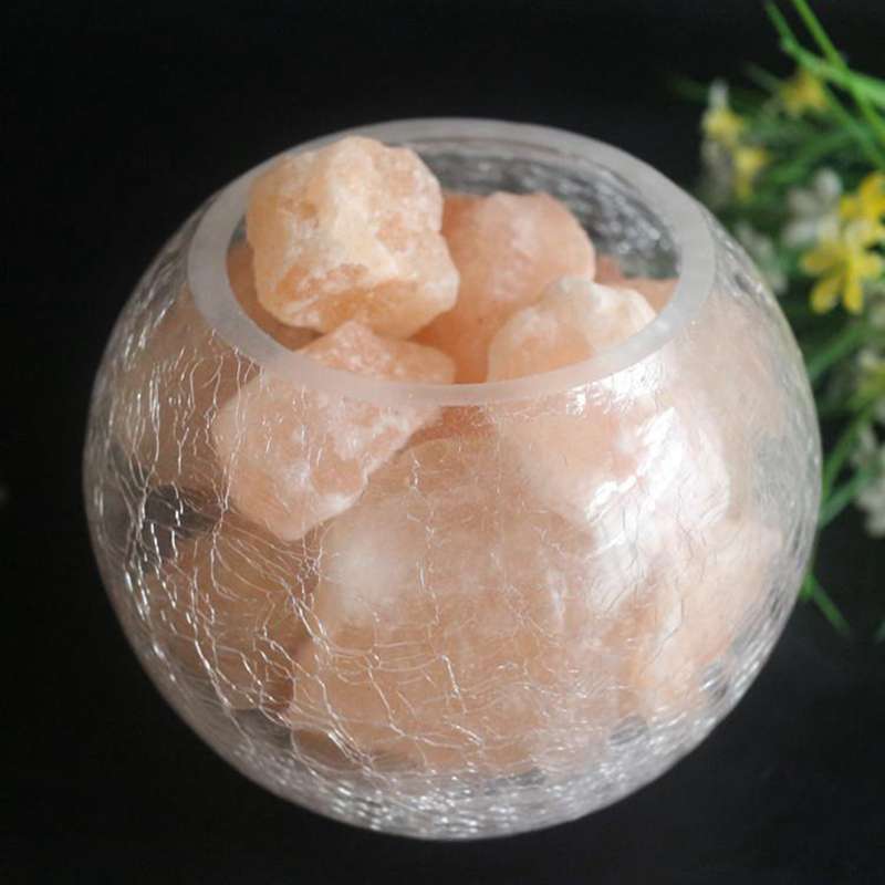 himalayan glow salt lamp natural salt night light with ice cracked for bedroom home office decor create a comfortable environment