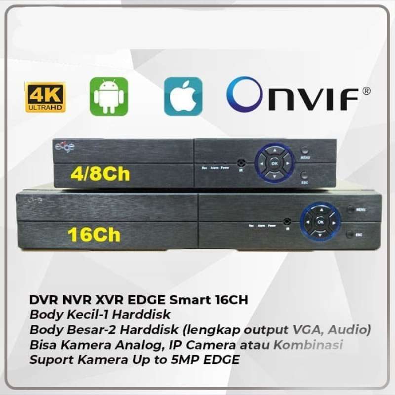 DVR NVR EDGE 16 4K 5MP Hybrid Analog Onvif IP Camera CCTV P6SPRO