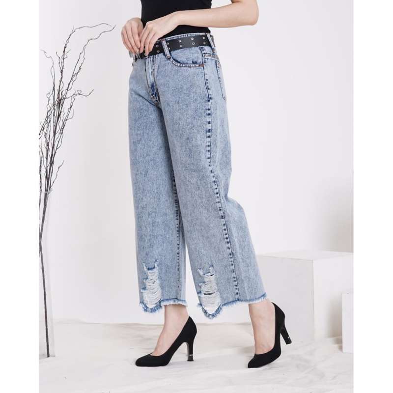 CELANA JEANS KULOT ALEXA RIPPED di 