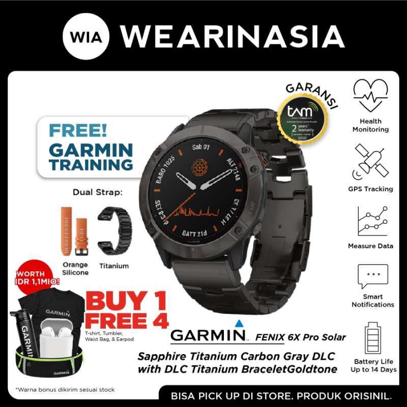 Jual Smartwatch Garmin Fenix 6X Pro Solar Original Garansi Resmi tam 2  Tahun di Seller Wearinasia Official Store - Serpong, Kota Tangerang Selatan  | Blibli