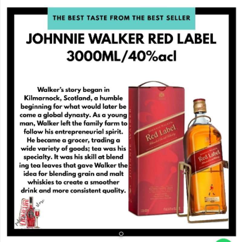 Jual Johnnie Walker Red Label 3.0ltr - 1970s (450cl, 43%) di ...