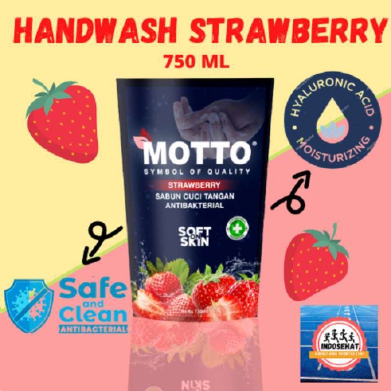 Jual Motto Antiseptic Hand Soap Hand Wash Strawberry 750ml Sabun Cuci Tangan Antiseptik 100 Ekstrak Rasa Strawberry Murah Mei 2021 Blibli