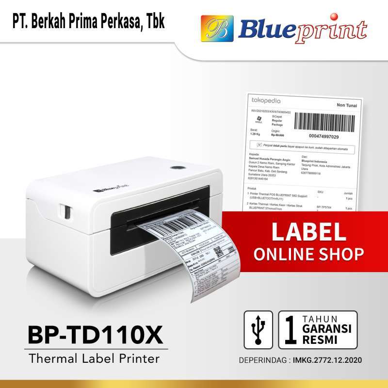 Jual BLUEPRINT Printer Barcode Thermal Printer Label Resi A6 ...