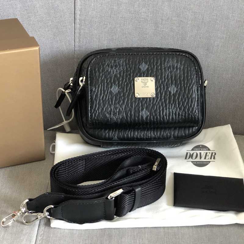 Jual MCM Classic Crossbody in Visetos Small Black Original 100