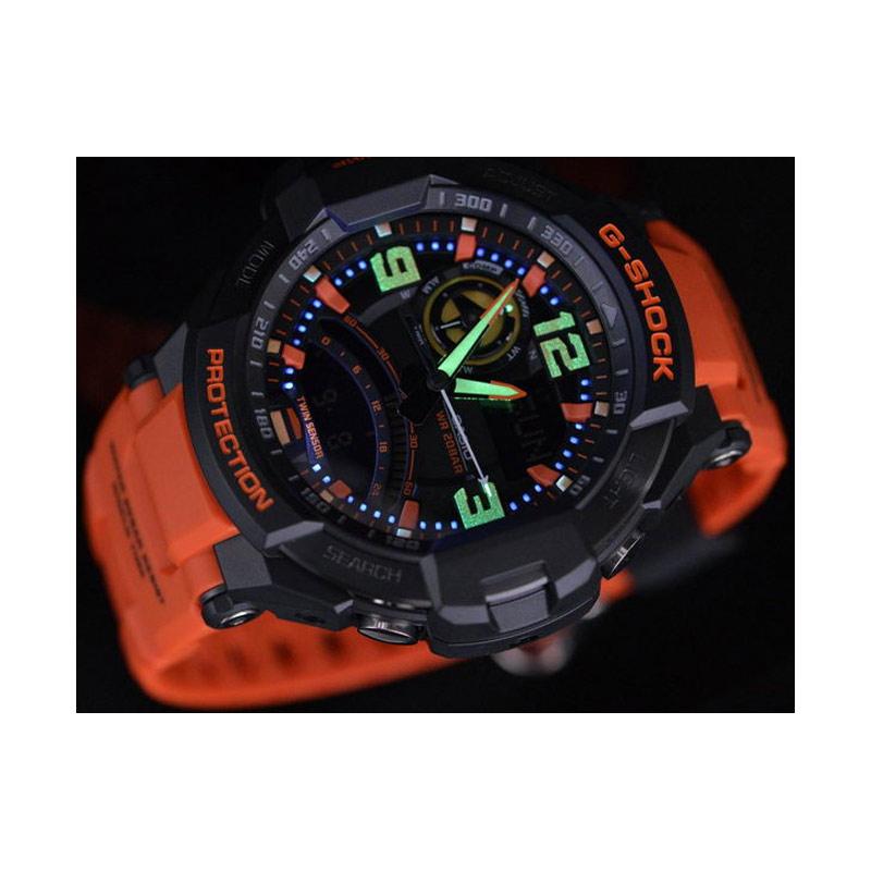 Jual Casio G Shock Dual Time Analog Digital Gravity Defier Gravitymaster Jam Tangan Pria Orange Ga 1000 4adr Online November 2020 Blibli