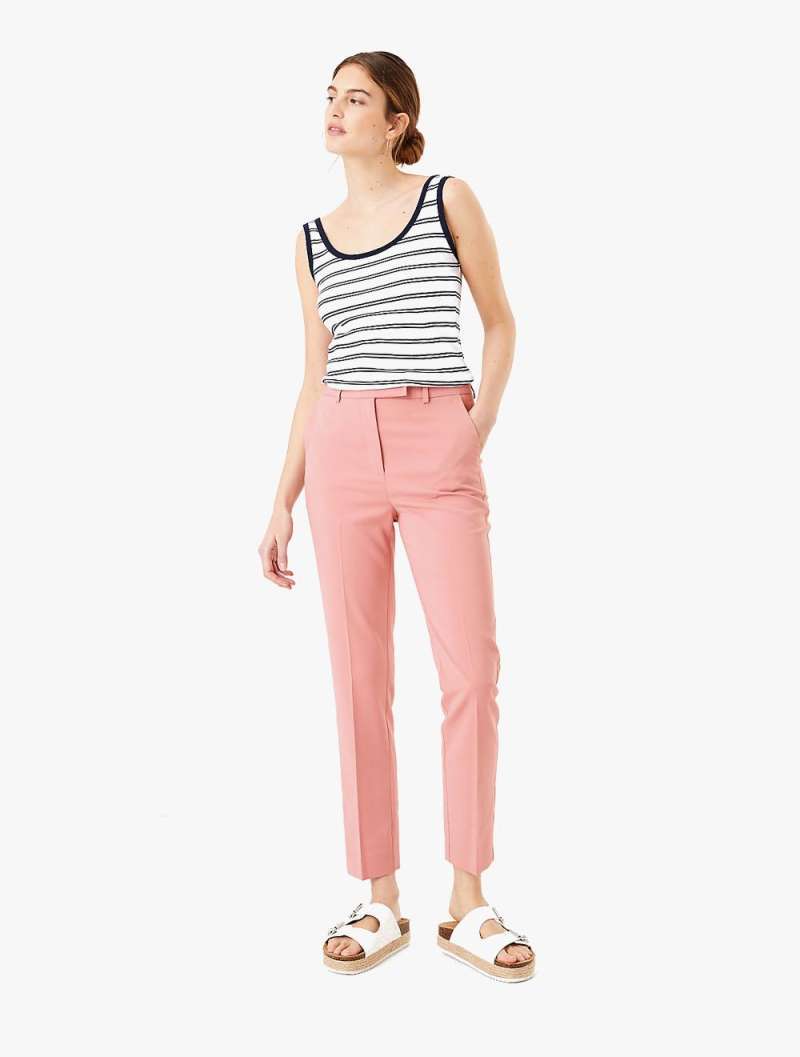 Mia Slim Cotton Ankle Grazer Trousers 