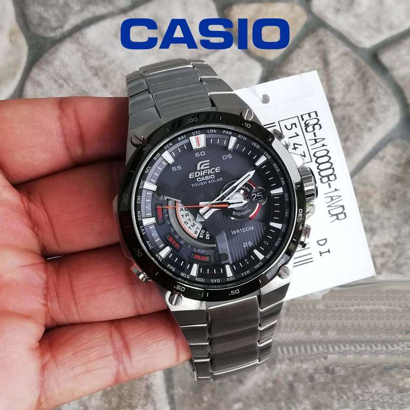 CASIO Edifice EQS A1000DB 1A Tough Solar Chronograph 5 motors Original Jam Tangan Pria