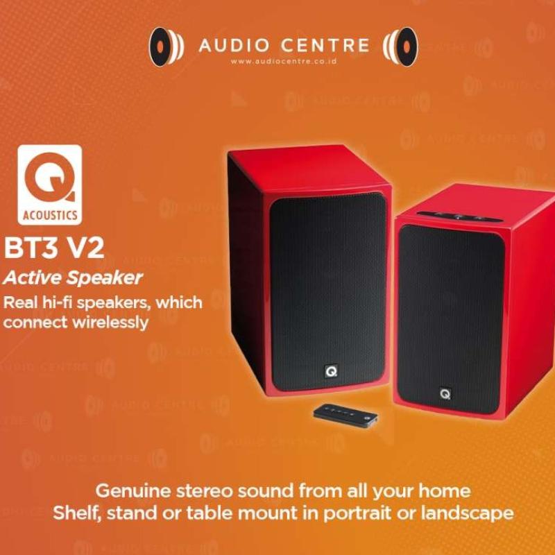 Q Acoustics BT3 V2 Bookshelf Speaker Red Gloss