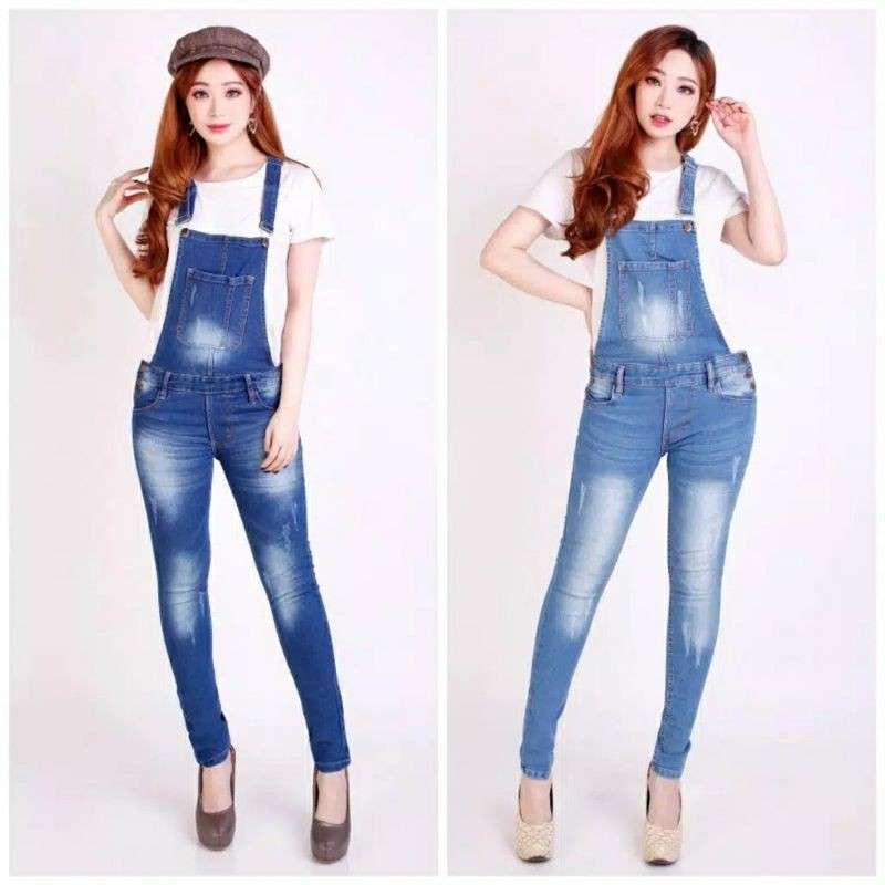 Overall jeans putih hotsell