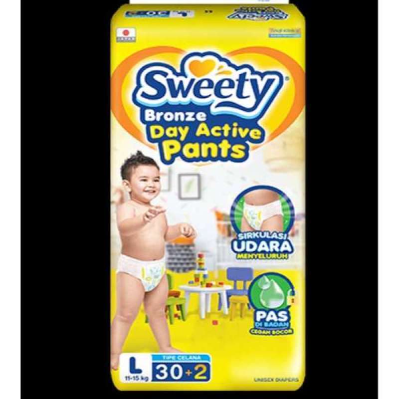 Sweety Bronze Pants Popok Bayi Ukuran L 30 2 pack