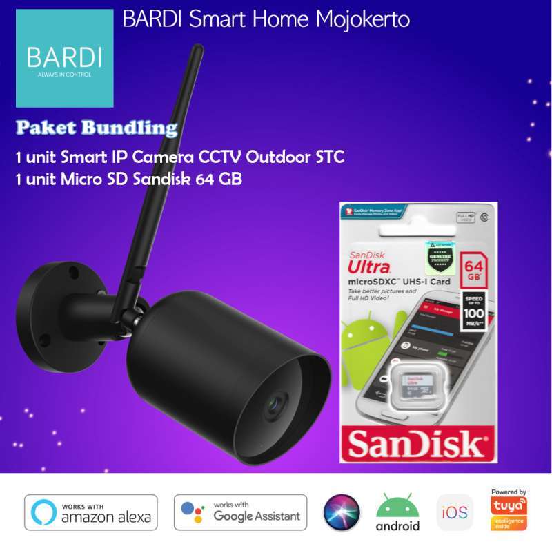 Promo Bardi Smart Ip Camera Cctv Outdoor Stc Sandisk Micro SD 64