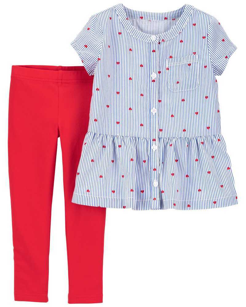 CARTER 2-Piece Heart Top \u0026 Legging Set 