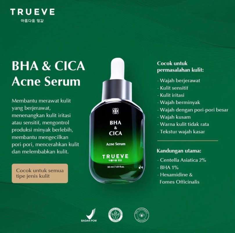 Promo Trueve Bha Cica Acne Serum 30 Ml Serum Wajah Bpom Di Seller Loveskinku Id Kota Jakarta Barat Dki Jakarta Blibli
