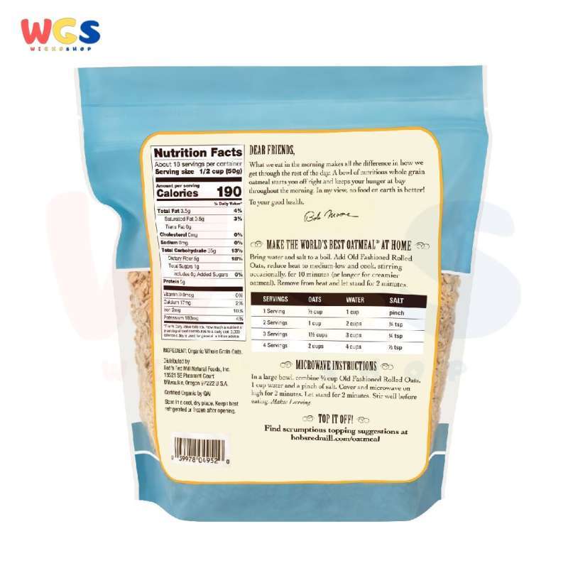 Jual Bob's Red Mill Organic Old Fashioned Rolled Oats Whole ...