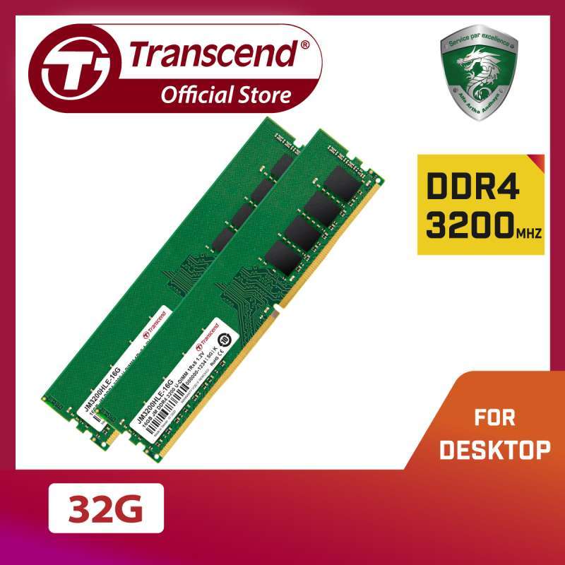 Transcend U-DIMM JETRAM DUAL CHANNEL KIT DDR4 3200 32GB (2x16GB)  [JM3200HLE-32GK] [DESKTOP RAM]
