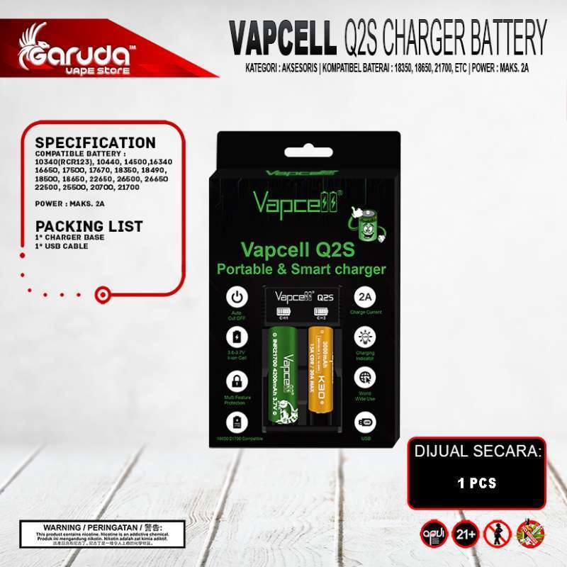 Promo Charger Baterai Vapcell Q2s 100% Authentic Diskon 17% Di