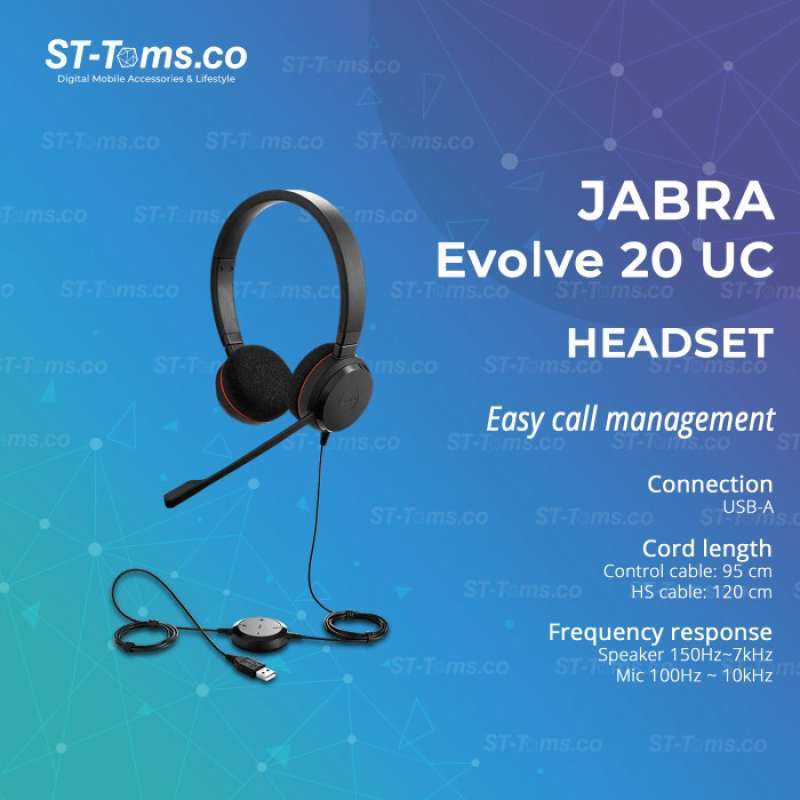 Jual Jabra-Ent Evolve 20 Stereo USB A 