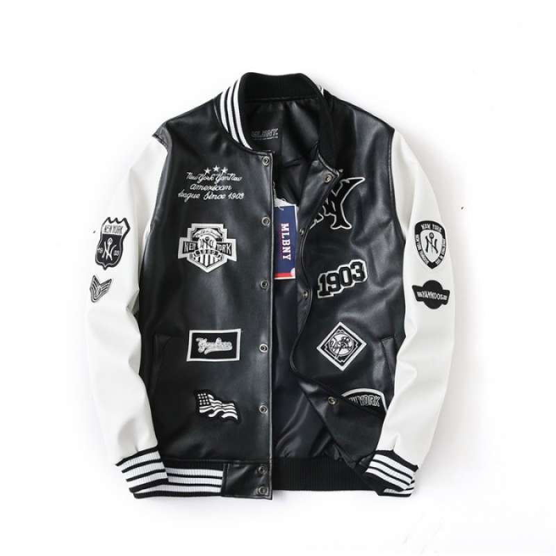 Varsity Jacket PU leather MLBNY unisex bomber jaket S