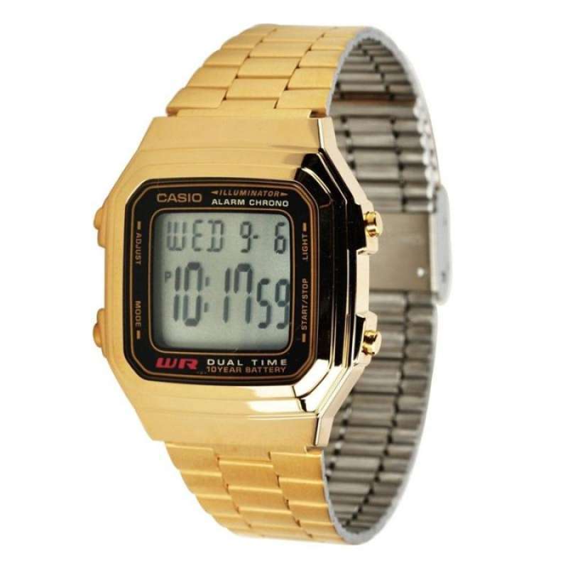 CASIO ORIGINAL CASIO A-178WGA-1A JAM TANGAN PRIA JAM PRIA STAINLESS  CASIO A 178WGA 1A 178 WGA A178