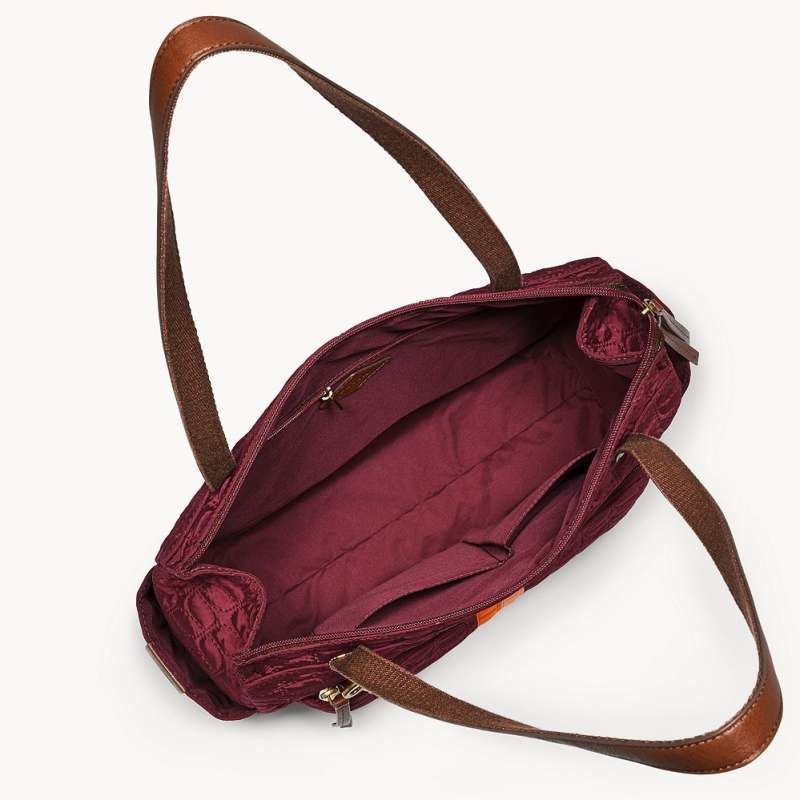 Tas Wanita Fossil Jenna Shopper Claret Red