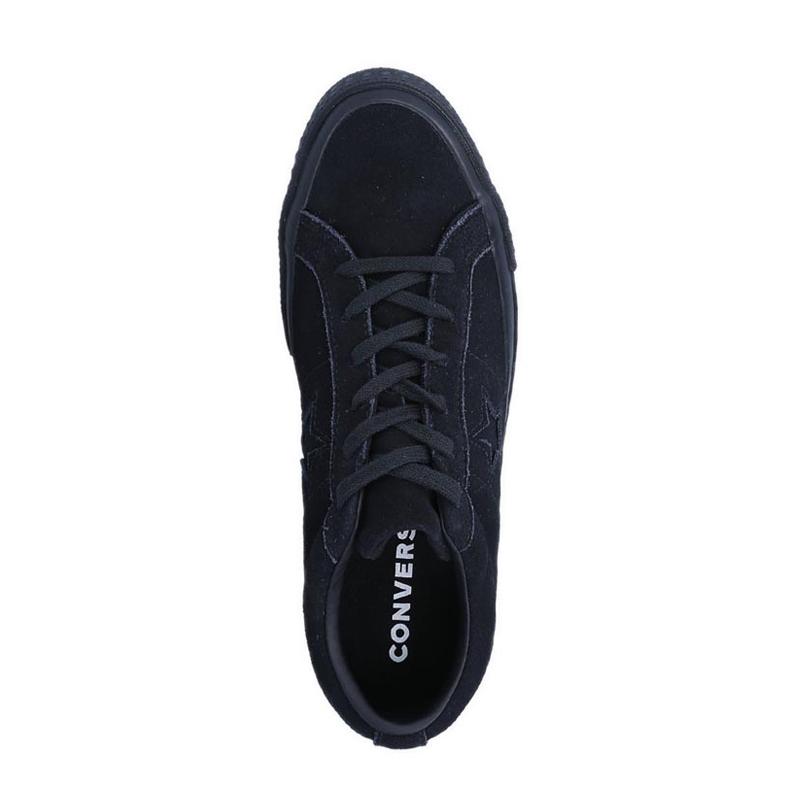 one star suede triple black low top