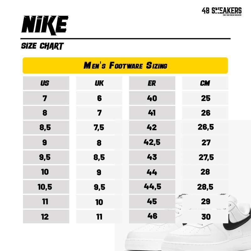 Nike sandal size sales chart