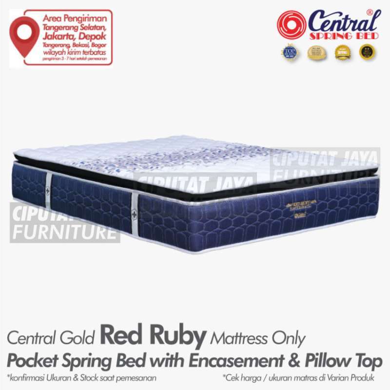 Spring bed Central Gold Red Ruby Pocket Spring Pillow Top