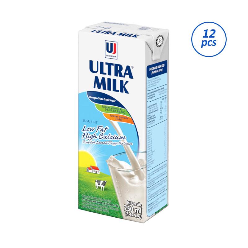Ultra Milk Susu Uht Low Fat Plain 12x250ml Terbaru Agustus 2021 Harga Murah Kualitas Terjamin Blibli