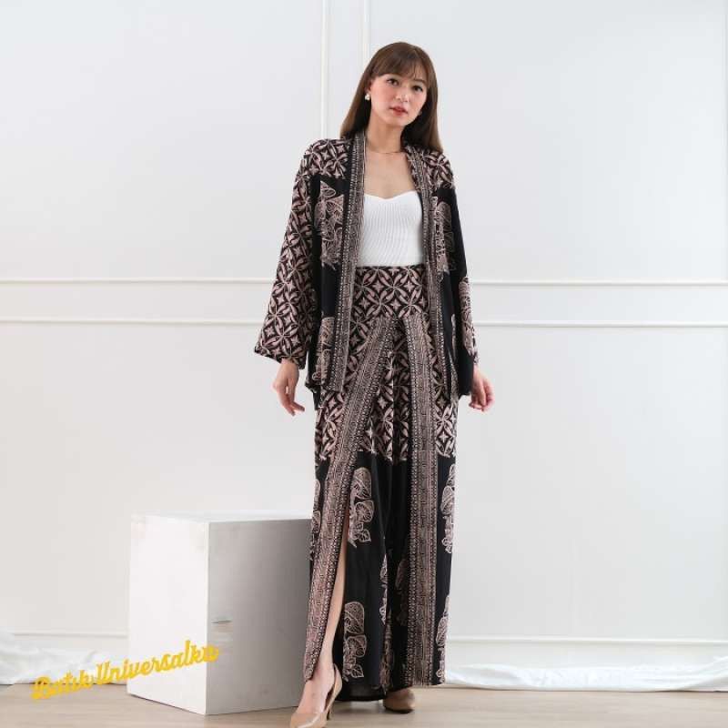 Setelan Batik Wanita Cardigan Celana 
