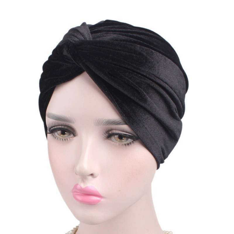 Promo Women Pleated Turban Hat Muslim 