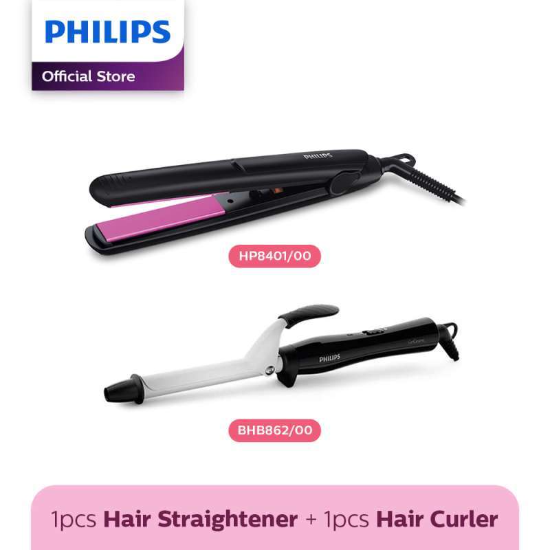 Promo Philips Beauty Set Hair Straightener Curler Catokan