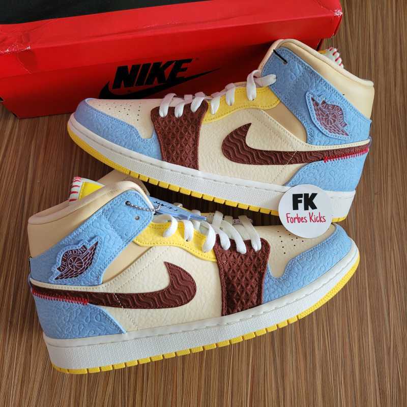 Jual Air Jordan 1 Mid SE Fearless Maison Chateau Rouge || edison chen blue  di Seller Forbes Kicks - Kab. Tangerang, Banten | Blibli