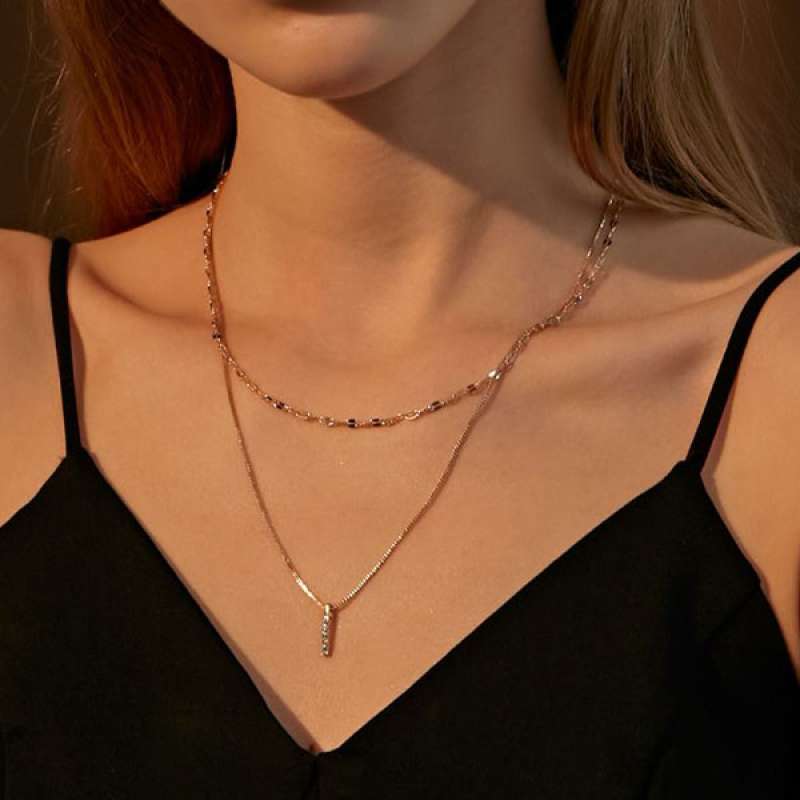 Jual kalung double layer simple pendant 