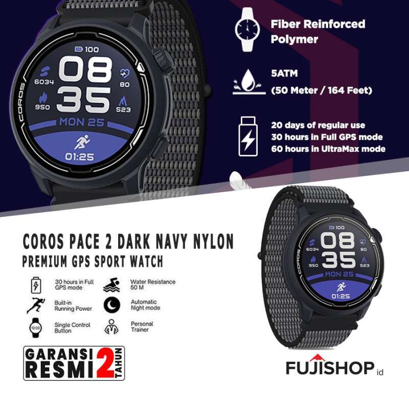 Promo Coros Pace 2 Nylon Premium GPS Sport Watch Smart Watch Garansi Resmi  di Seller Fuji Shop ID - Kota Jakarta Pusat, DKI Jakarta | Blibli