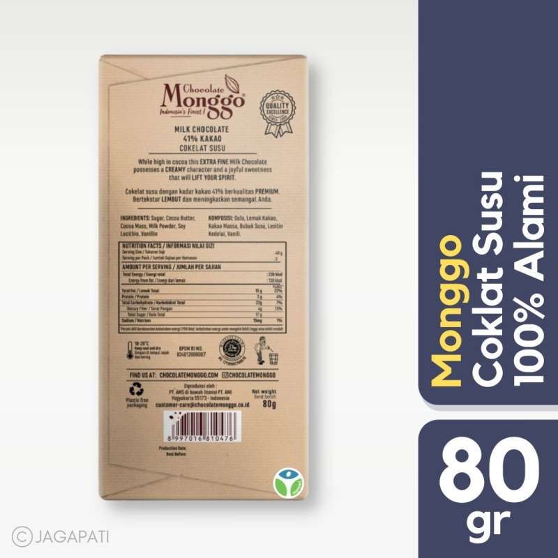 Promo Monggo Chocolate - Milk 41% Tablet 80gr di Seller ...