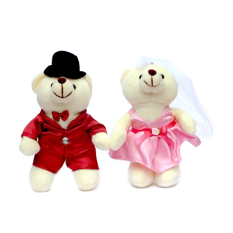 Jual Galeri Boneka Boneka Lucu Teddy Bear Pengantin Couple Merah Online April 2021 Blibli