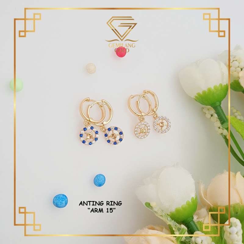 Jual ANTING EMAS ASLI 6K MURAH MODEL ANTING CLIP MODEL SIMPLE ...