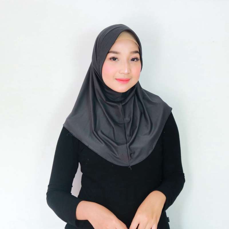 hijab sport abu tua