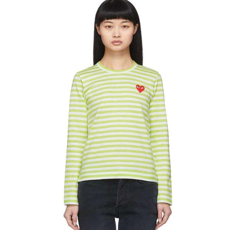 Promo Comme De Garcons CDG Play Striped T shirt Green Women