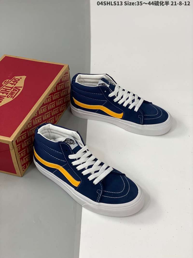 vans sk8 mid blue yellow