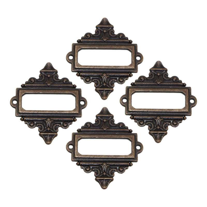 Brass file cabinet label holders