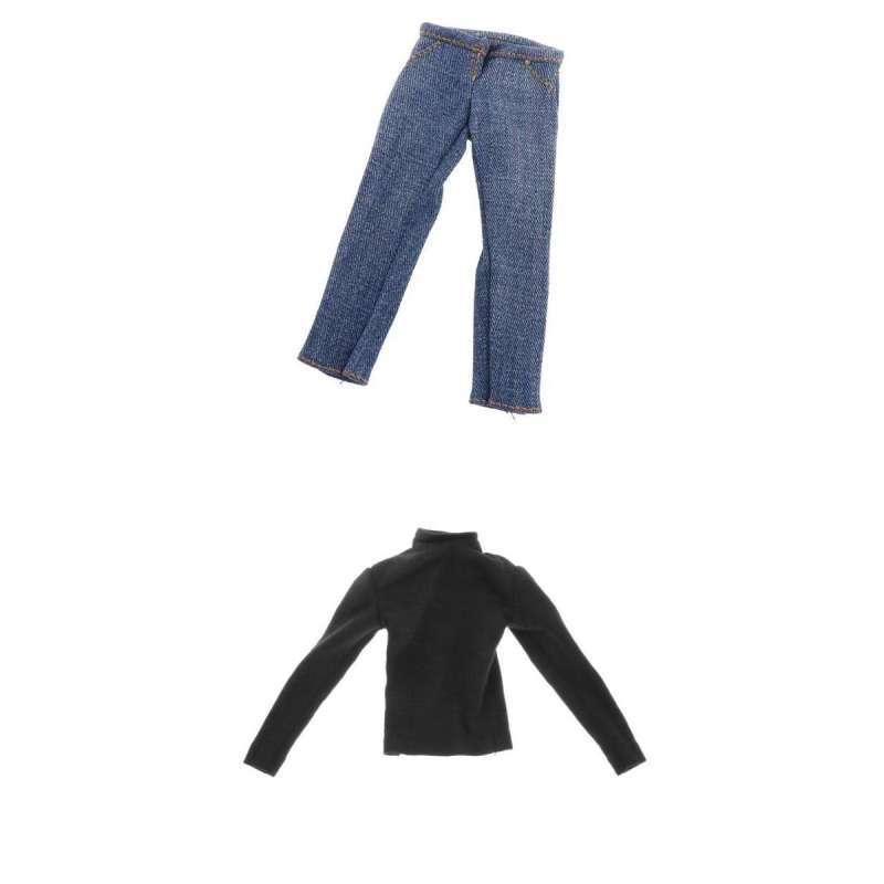 Scale Black Sweater + Blue Jeans Pants 