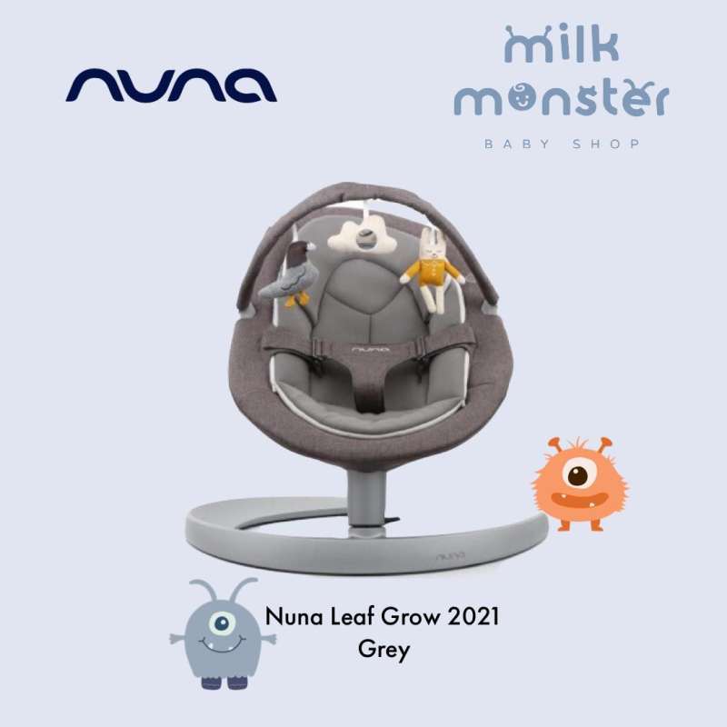 Nuna Bouncer Leaf Grow 2021 Grey with toy bar ayunan bayi