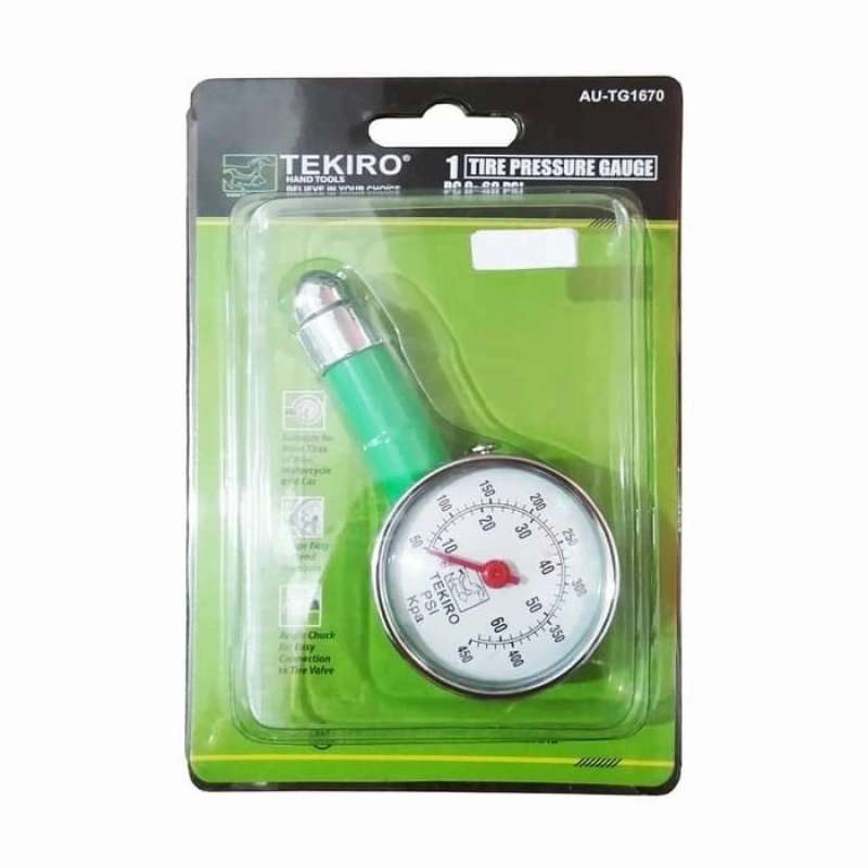 Jual TEKIRO ALAT UKUR TEKANAN ANGIN BAN TIRE PRESSURE GAUGE 60psi AU-TG1670  di Seller Bena Store - Wanajaya, Kab. Bekasi | Blibli