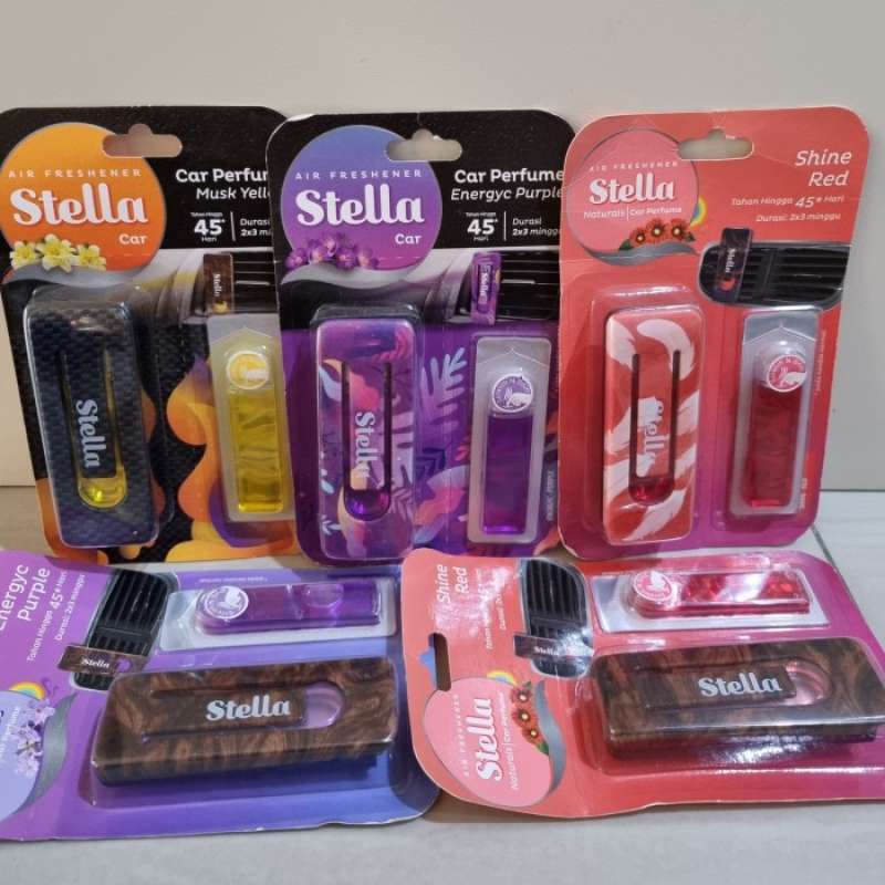 Stella air freshener naturals car perfume alat refill 2x 4ml musk yellow