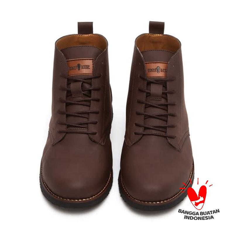 footstep footwear eleanor leather boot sepatu pria dark brown