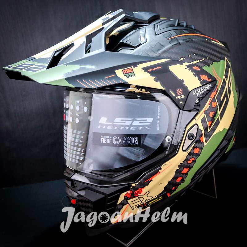 Jual LS2 HELM MX701 EXPLORER EXTEND | CARBON MATT MILITARY GREEN| SUPERMOTO  di Seller Jagoan Helm Official Store - Kota Bekasi, Jawa Barat | Blibli