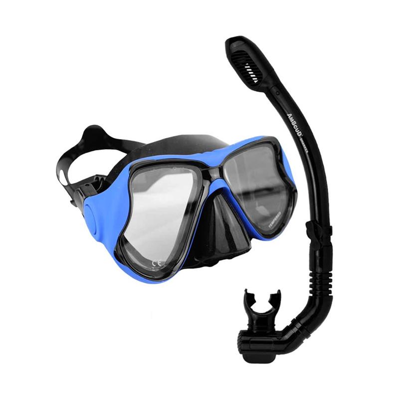 Jual Amscud Ms Sharker Double Lens Diving Mask Combo Super Dry Snorkel Kacamata Selam Mask Snorkeling Diving Online November 2020 Blibli Com
