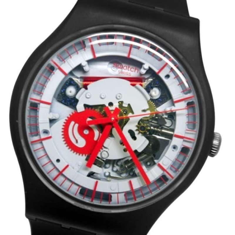 Swatch Analog Jam Tangan Karet Unisex SUOB153 SILIBLACK Original
